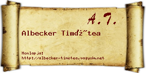 Albecker Timótea névjegykártya